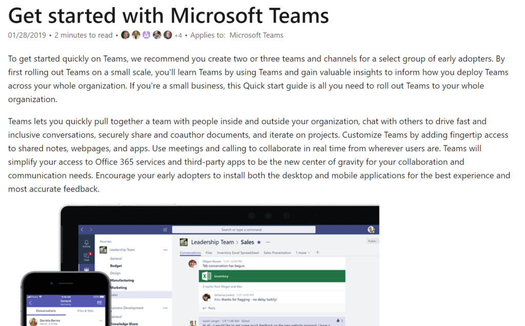 Microsoft Teams: Getting Started Guide from https://docs.microsoft.com/en-us/microsoftteams/get-started-with-teams-quick-start