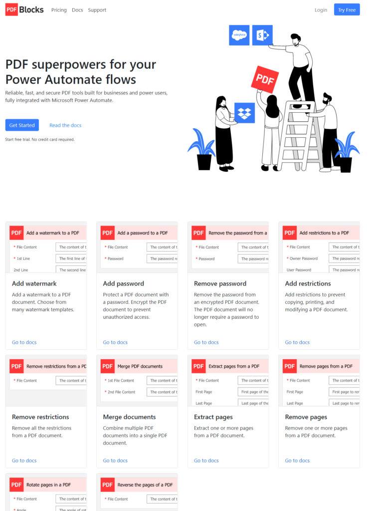 Really impressive documentation - check it out!  https://www.pdfblocks.com/power-automate